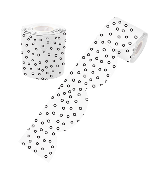 Black and White Dots Rolled Scalloped Border - Educational Vantage