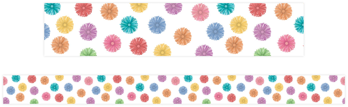 Colour Burst Pom Poms Border - Educational Vantage
