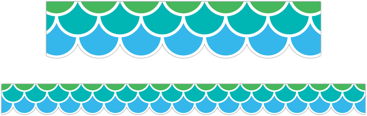Cool Tones Scallops Border - Educational Vantage