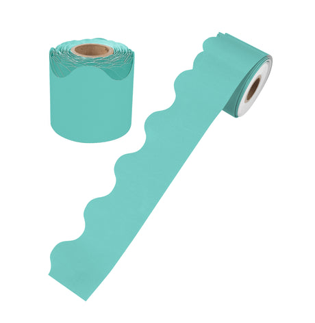 Growing Minds Teal Rolled Scalloped Border - Educational Vantage