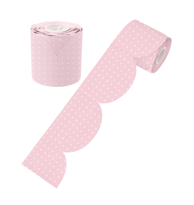 Pink Patterned Rolled Scalloped Border - Educational Vantage