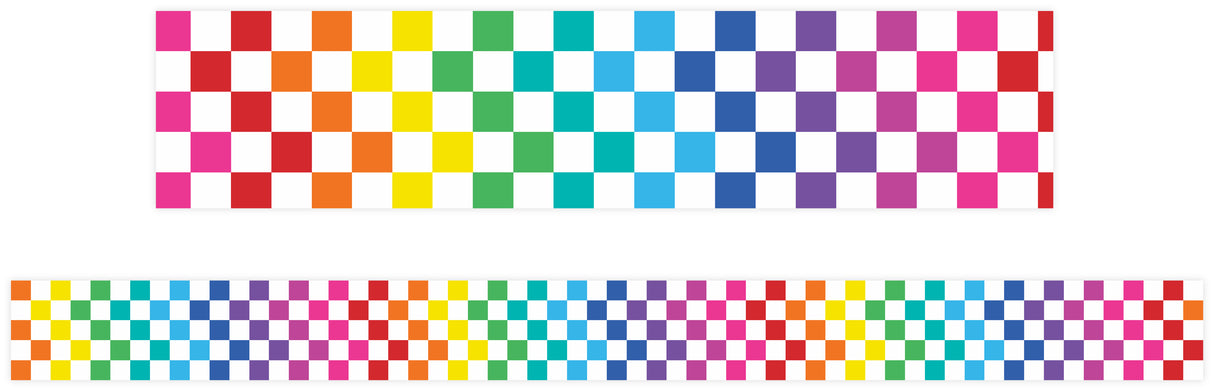 Rainbow Checkered Border - Educational Vantage