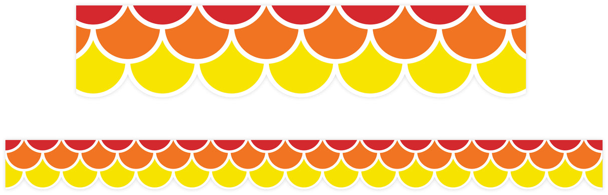 Warm Tones Scallops Border - Educational Vantage