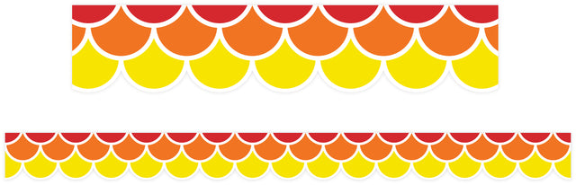 Warm Tones Scallops Border - Educational Vantage
