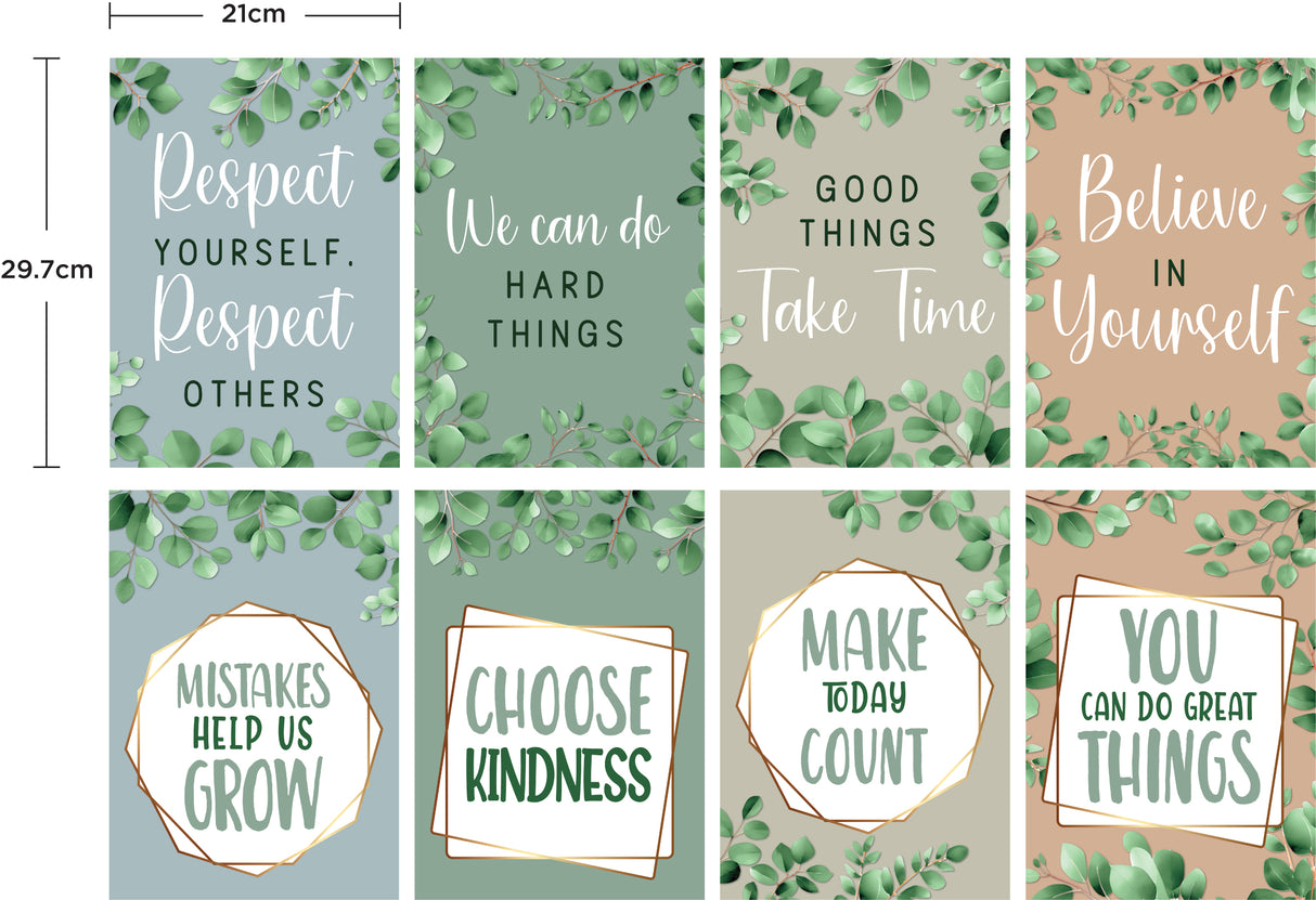 Eucalyptus Essentials Motivational Poster Set - Educational Vantage
