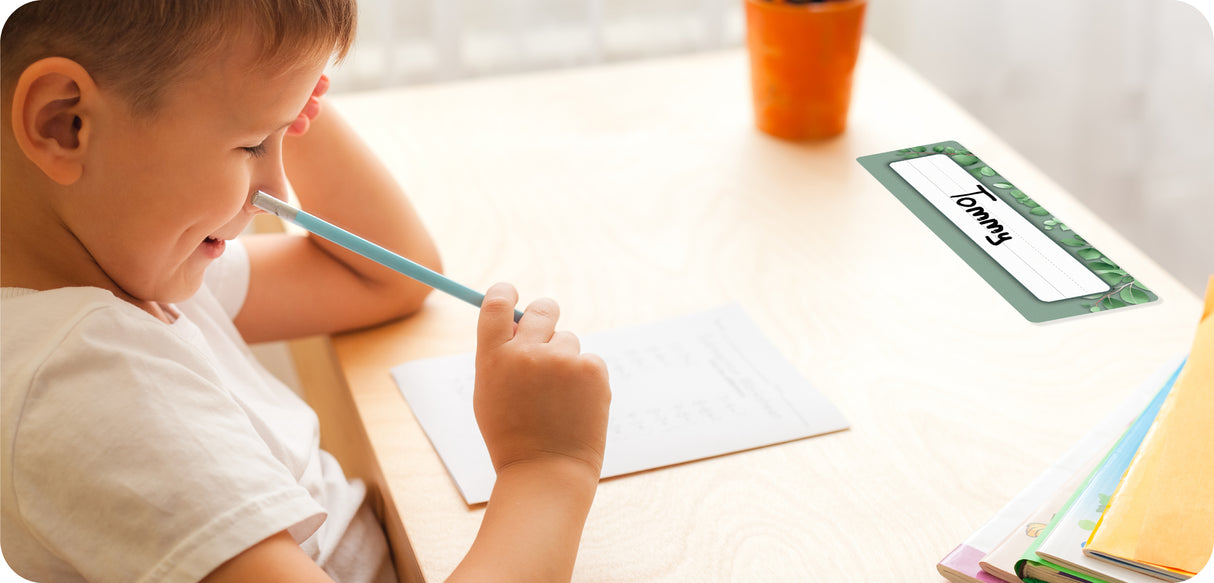 Eucalyptus Essentials Adhesive Name Plates - Educational Vantage