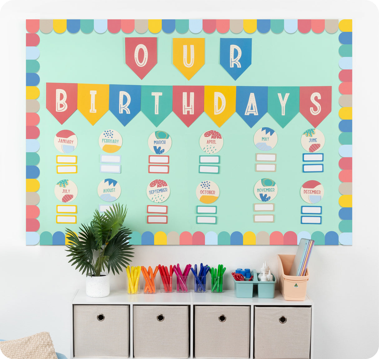 Growing Minds Birthday Bulletin Board Set - Educational Vantage