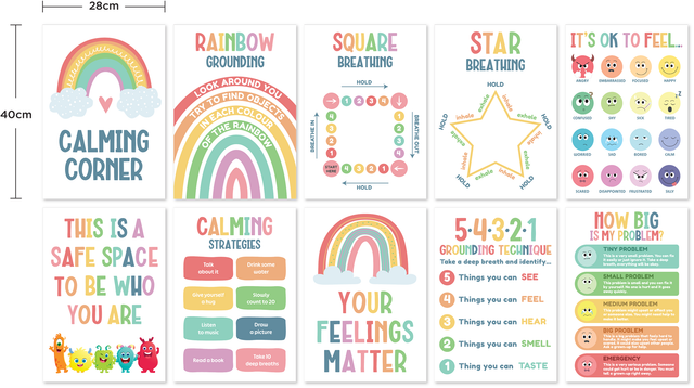 Giggle & Grow Calming Corner Poster Set - Educational Vantage