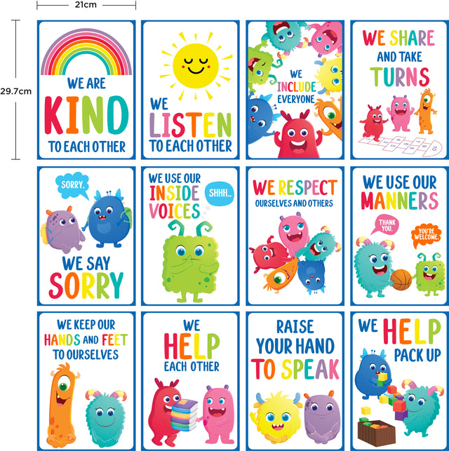 Giggle & Grow Classroom Rules Poster Set - Educational Vantage