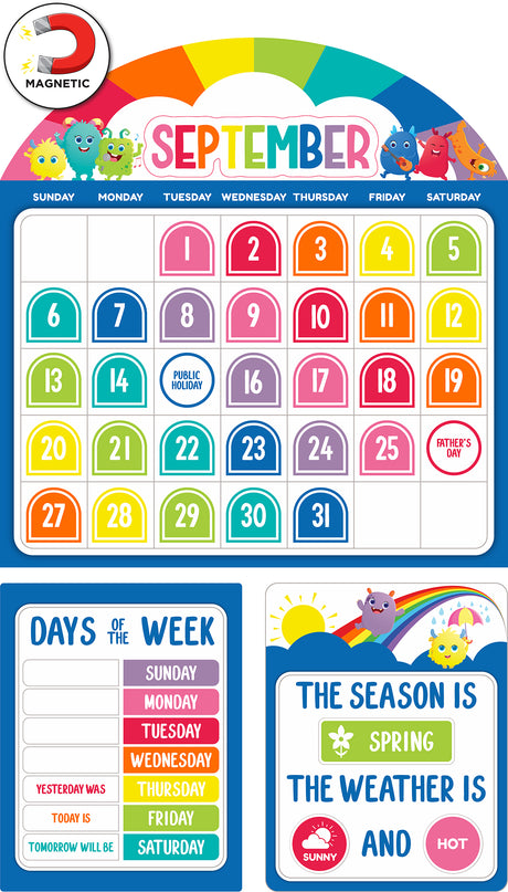 Giggle & Grow Magnetic Calendar Bulletin Board Set - Educational Vantage