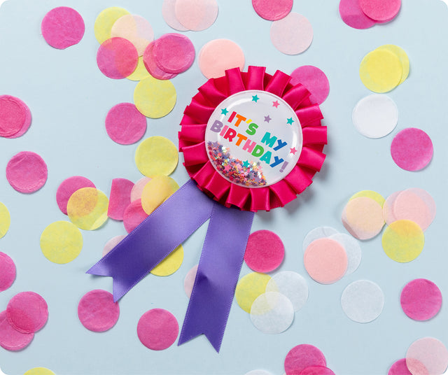 Giggle & Grow Pink Birthday Badge - Educational Vantage