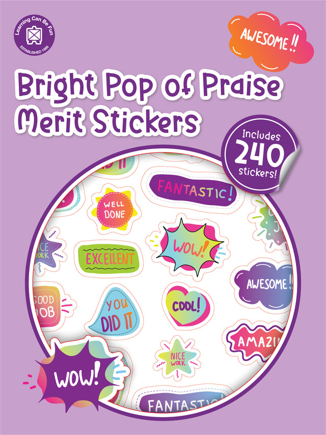 Pop of Praise Bright Merit Sticker Book - Educational Vantage