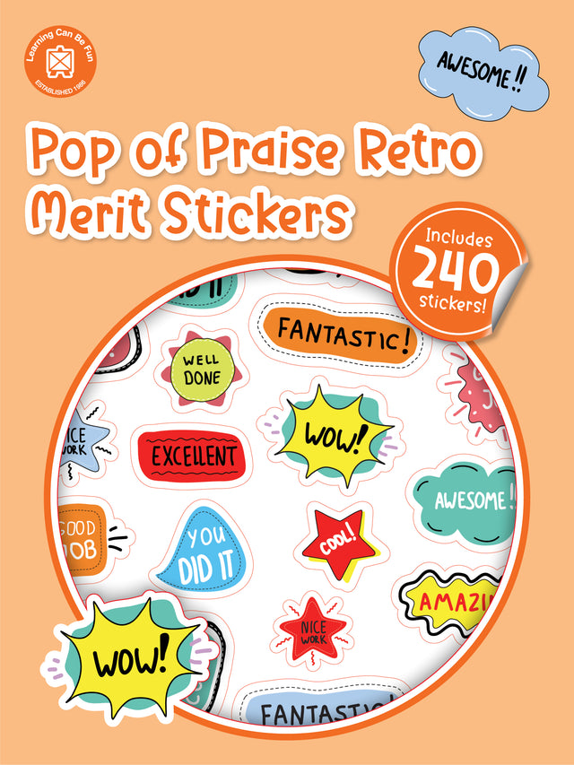 Pop of Praise Retro Merit Sticker Book - Educational Vantage