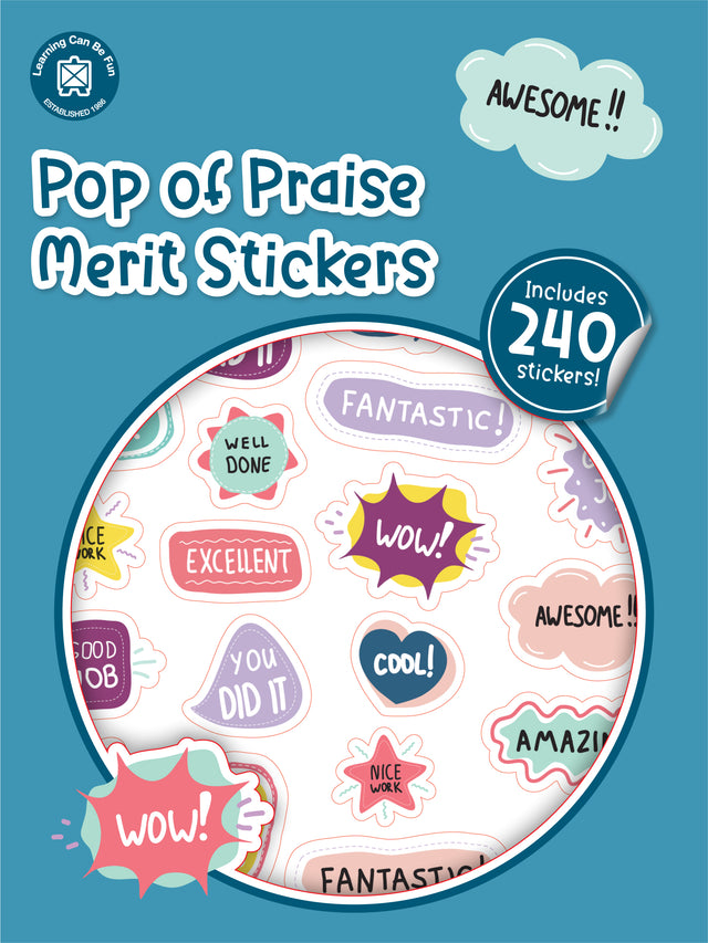 Pop of Praise Merit Sticker Book - Educational Vantage