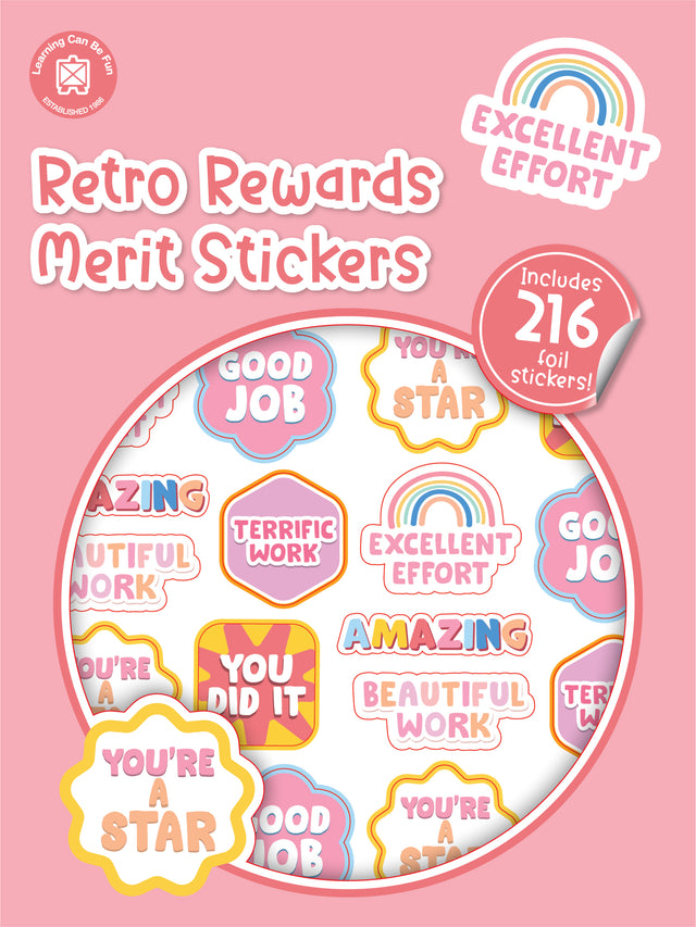 Retro Rewards Merit Sticker Book - Educational Vantage