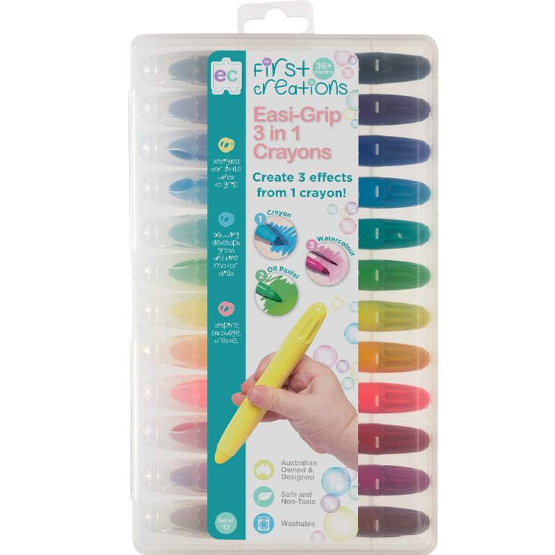 Easi-Grip 3 in 1 Crayons - Educational Vantage