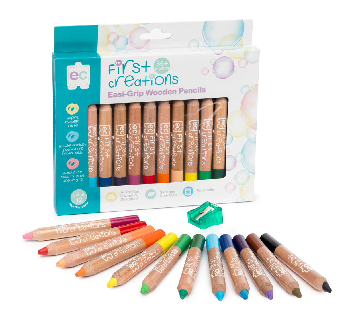 Easi-Grip Coloured Wooden Pencils - Educational Vantage