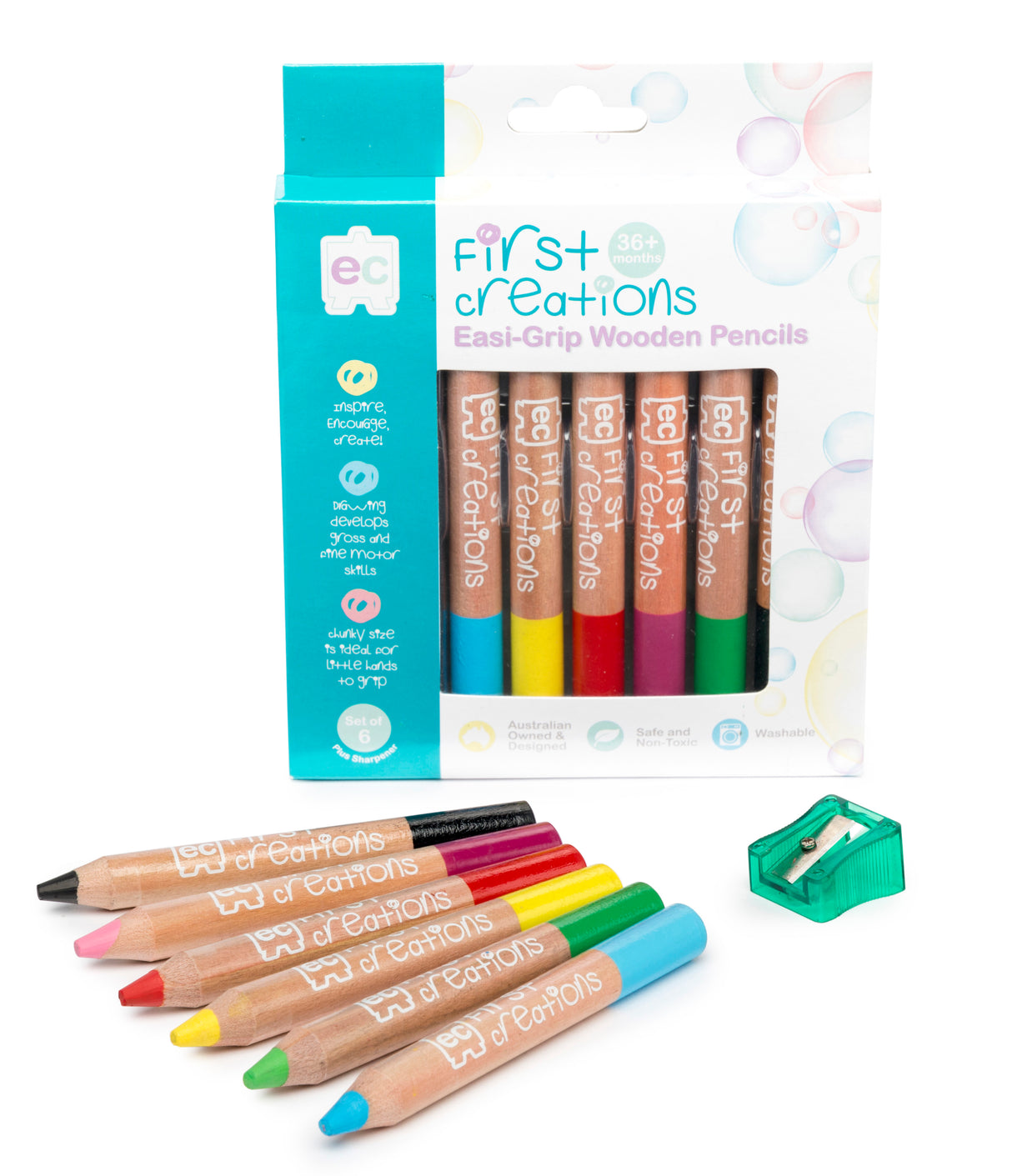Easi-Grip Coloured Wooden Pencils - Educational Vantage