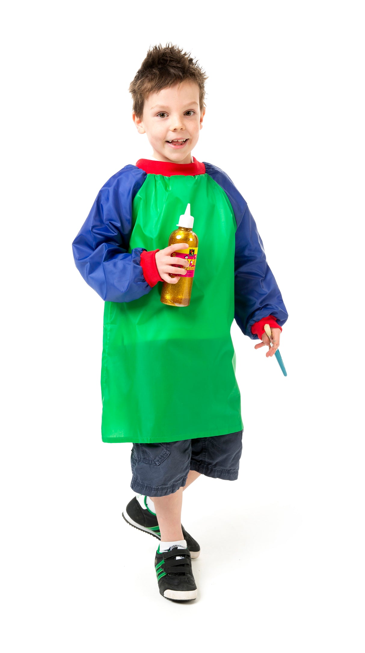 Junior Artist Smock Green and Blue (Ages 5-8) - Educational Vantage