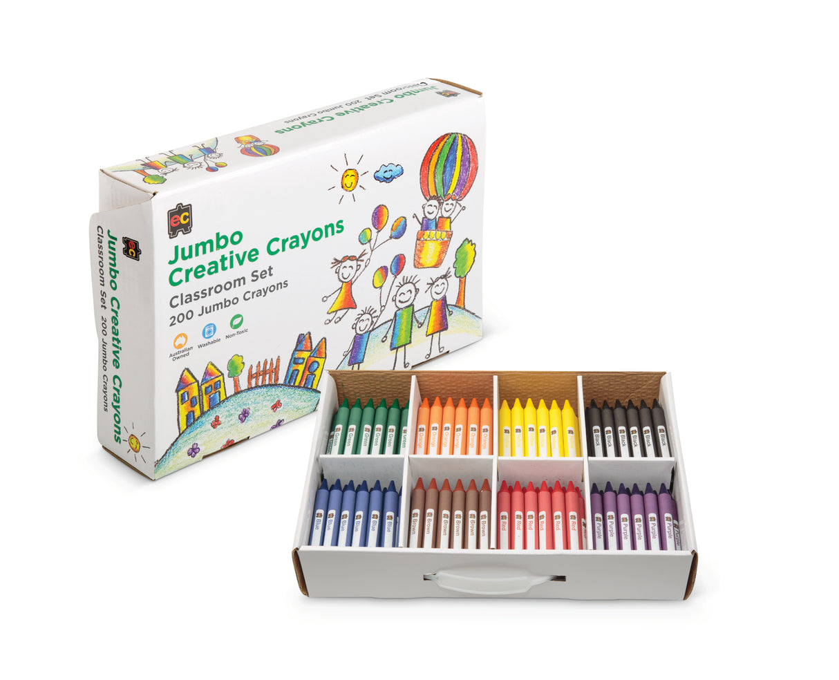 Jumbo Crayons - Set of 200 - Educational Vantage