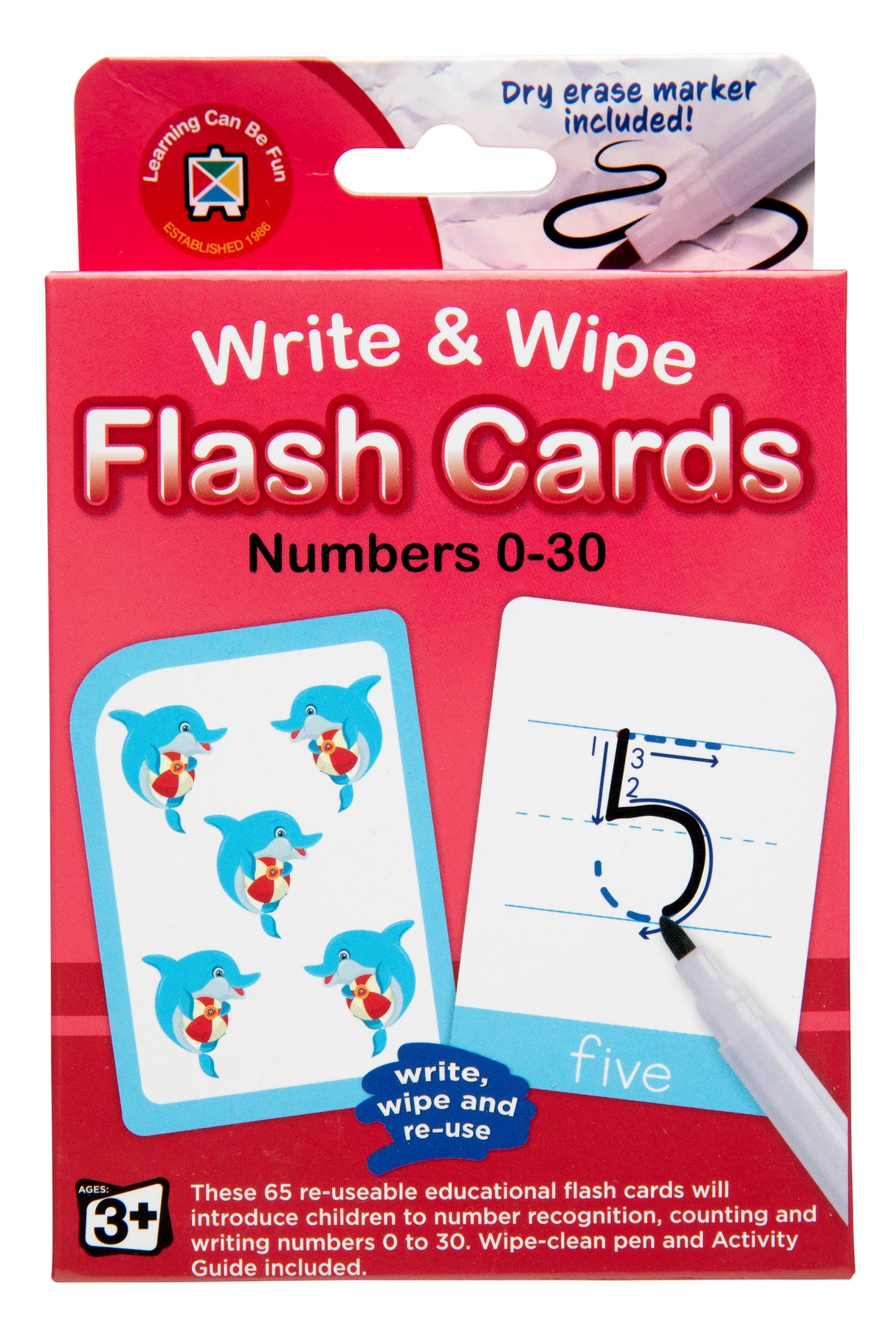 Write & Wipe Flash Cards Numbers 0-30 - Educational Vantage