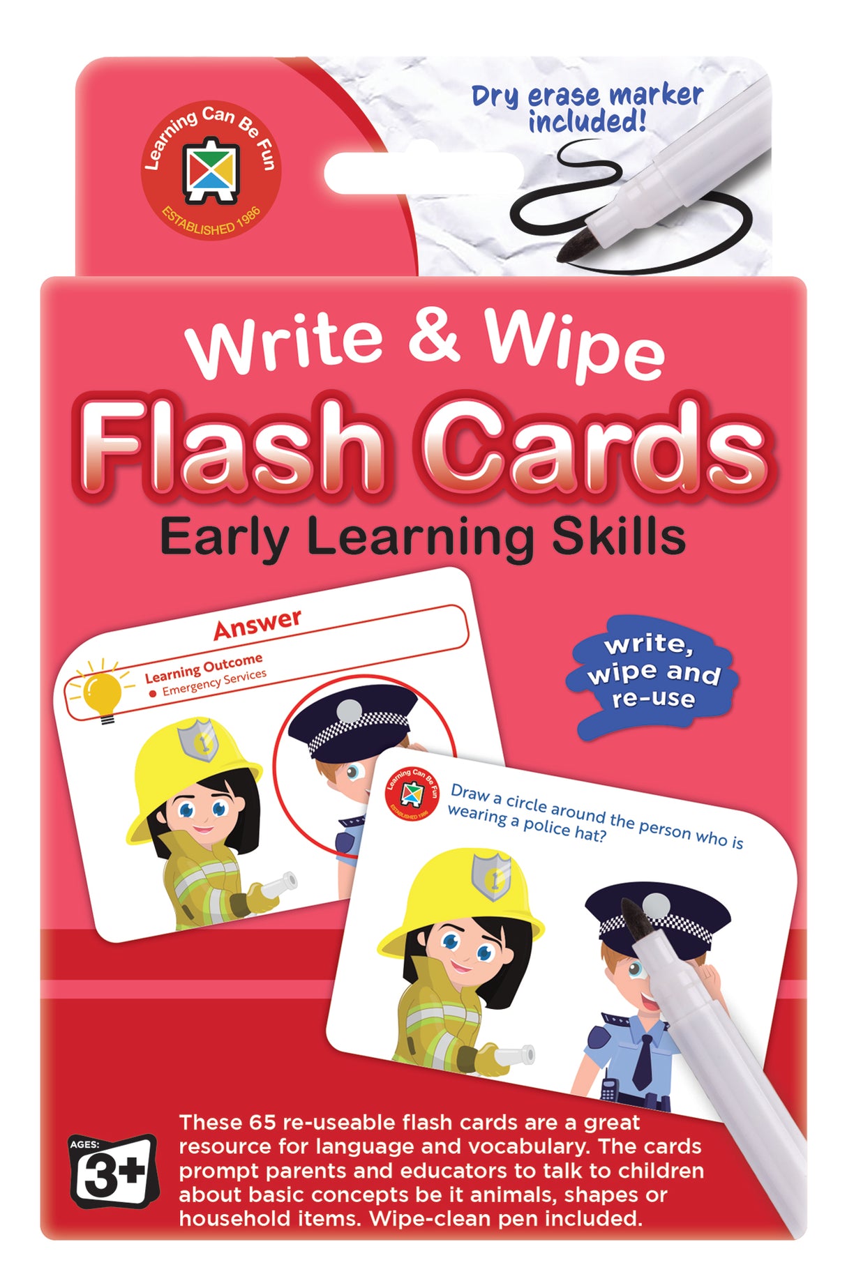 Write & Wipe Flash Cards Early Learning Skills - Educational Vantage