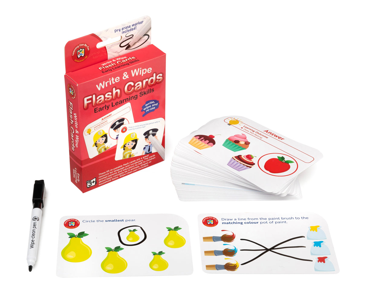 Write & Wipe Flash Cards Early Learning Skills - Educational Vantage