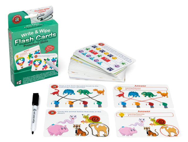 Write & Wipe Flash Cards Preschool Skills - Educational Vantage