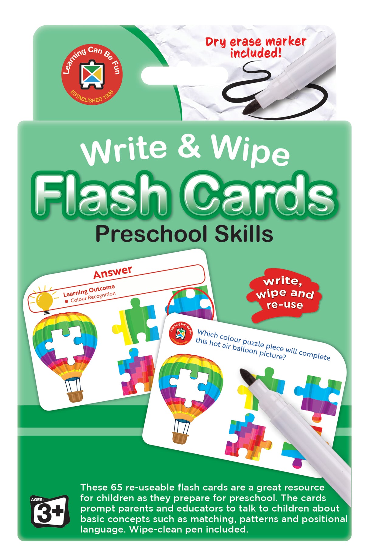Write & Wipe Flash Cards Preschool Skills - Educational Vantage