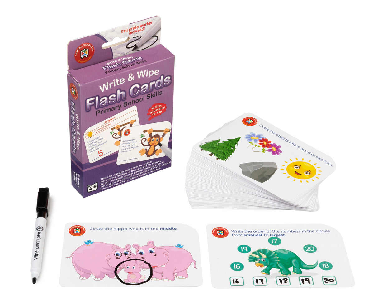Write & Wipe Flash Cards Primary School Skills - Educational Vantage