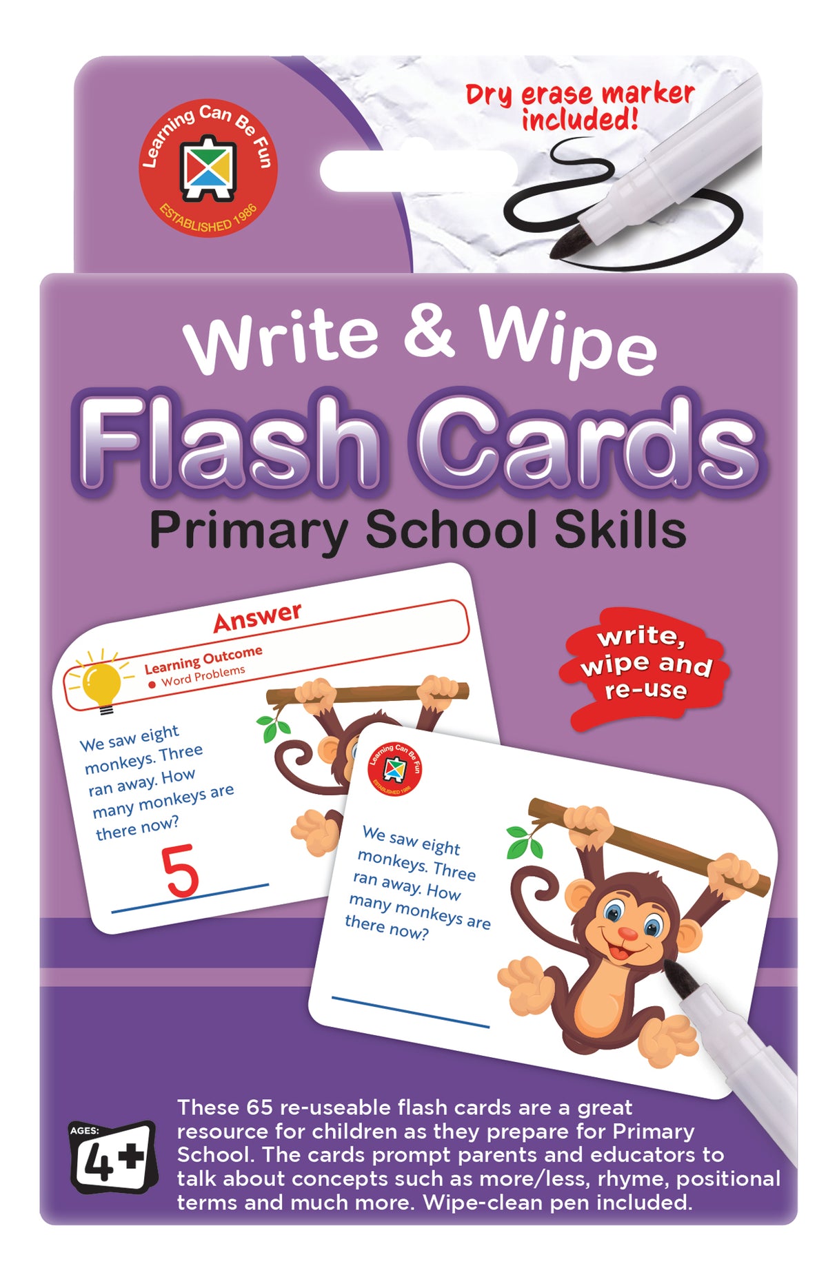 Write & Wipe Flash Cards Primary School Skills - Educational Vantage