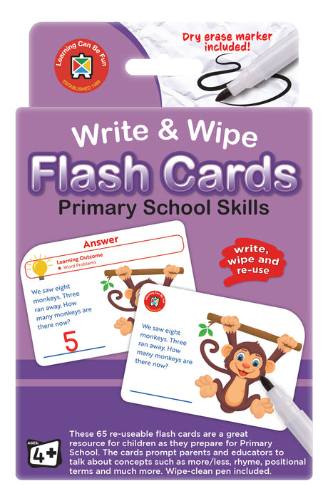 Write & Wipe Flash Cards Primary School Skills - Educational Vantage