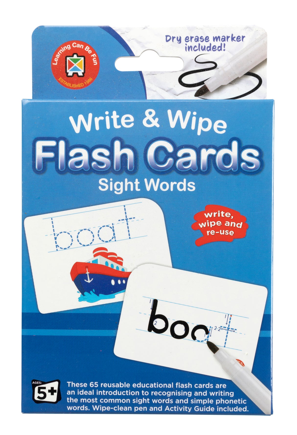 Write & Wipe Flash Cards Sight Words - Educational Vantage