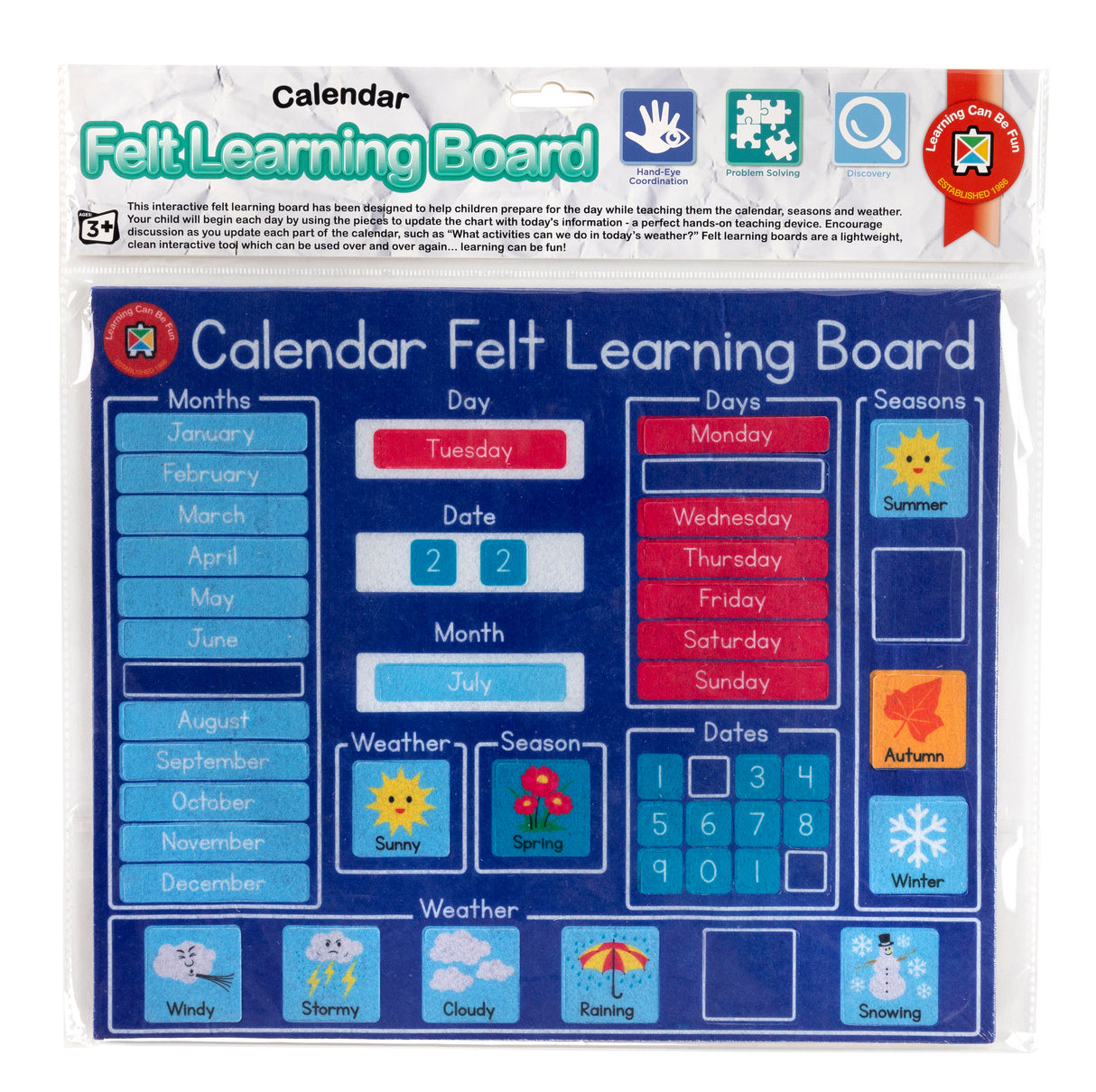 Felt Learning Board Calendar - Educational Vantage