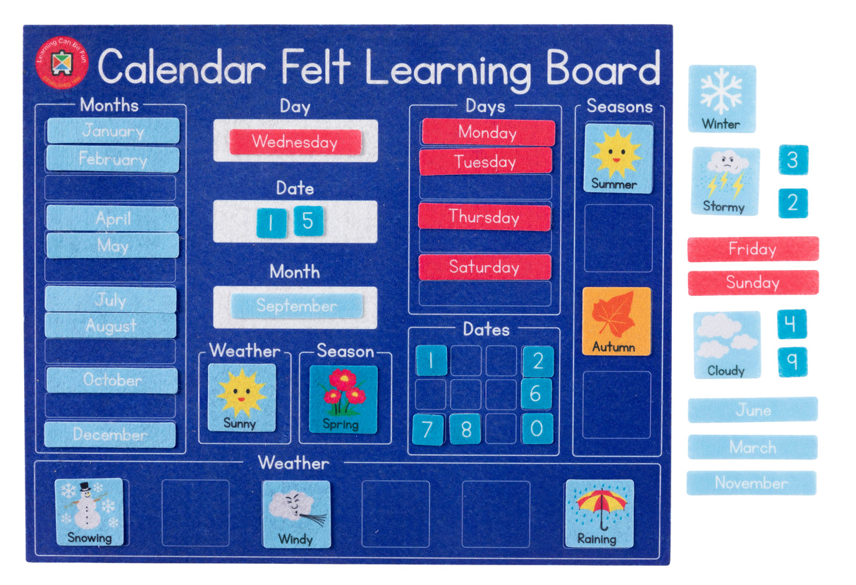 Felt Learning Board Calendar - Educational Vantage