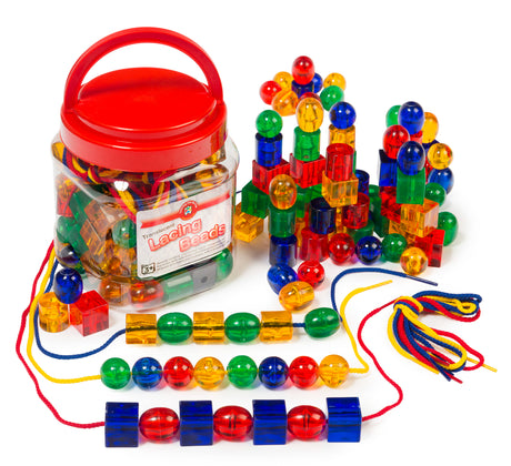 Lacing Translucent Beads Pack of 96 - Educational Vantage