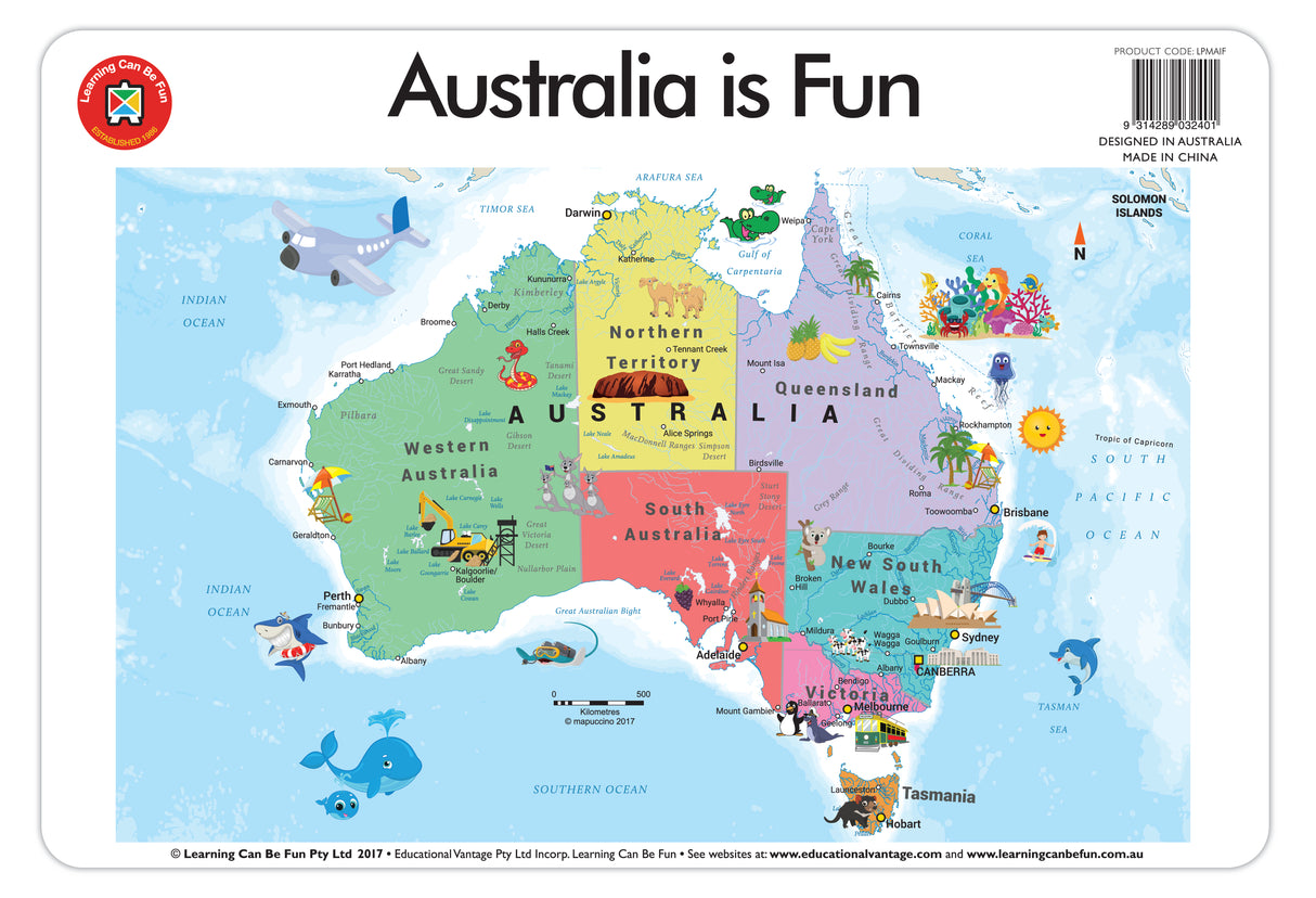 Australia Is Fun Placemat - Educational Vantage