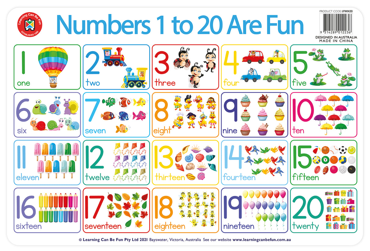 Numbers 1 To 20 Are Fun - Educational Vantage