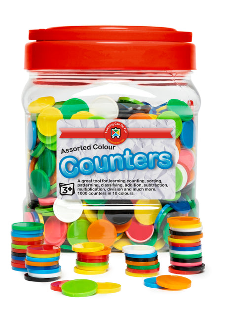 Small 10 Colour Counters Jar of 1000 - Educational Vantage