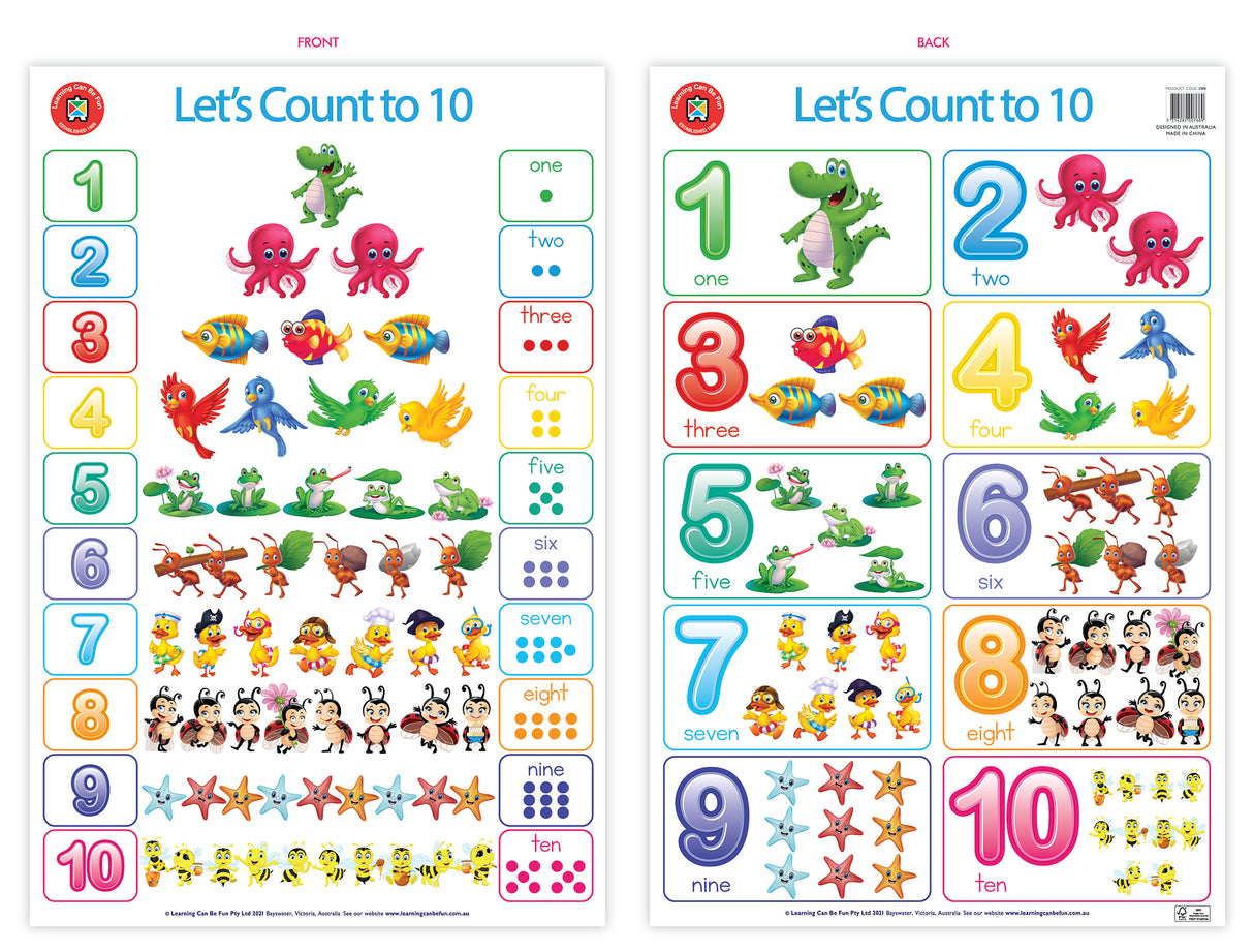 Lets Count to 10 Poster - Educational Vantage