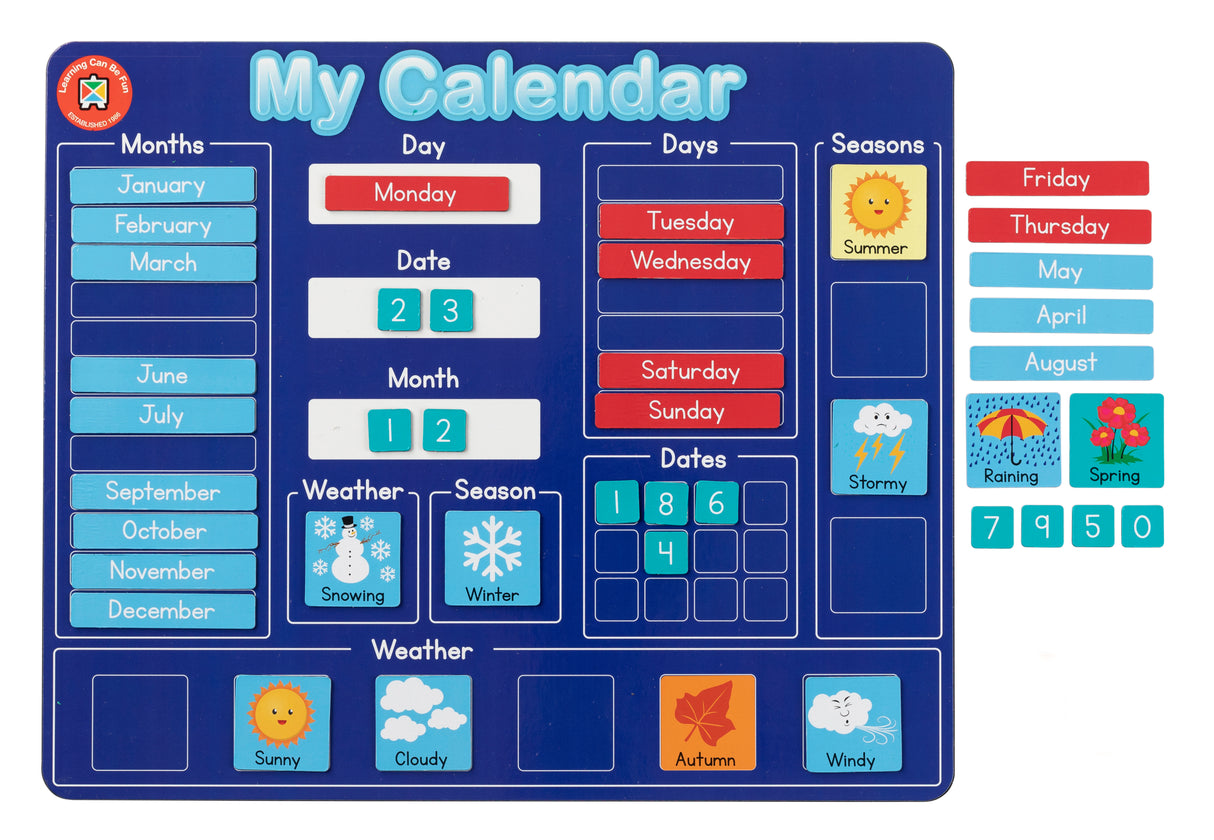 Magnetic Learning Board - My Calendar - Educational Vantage