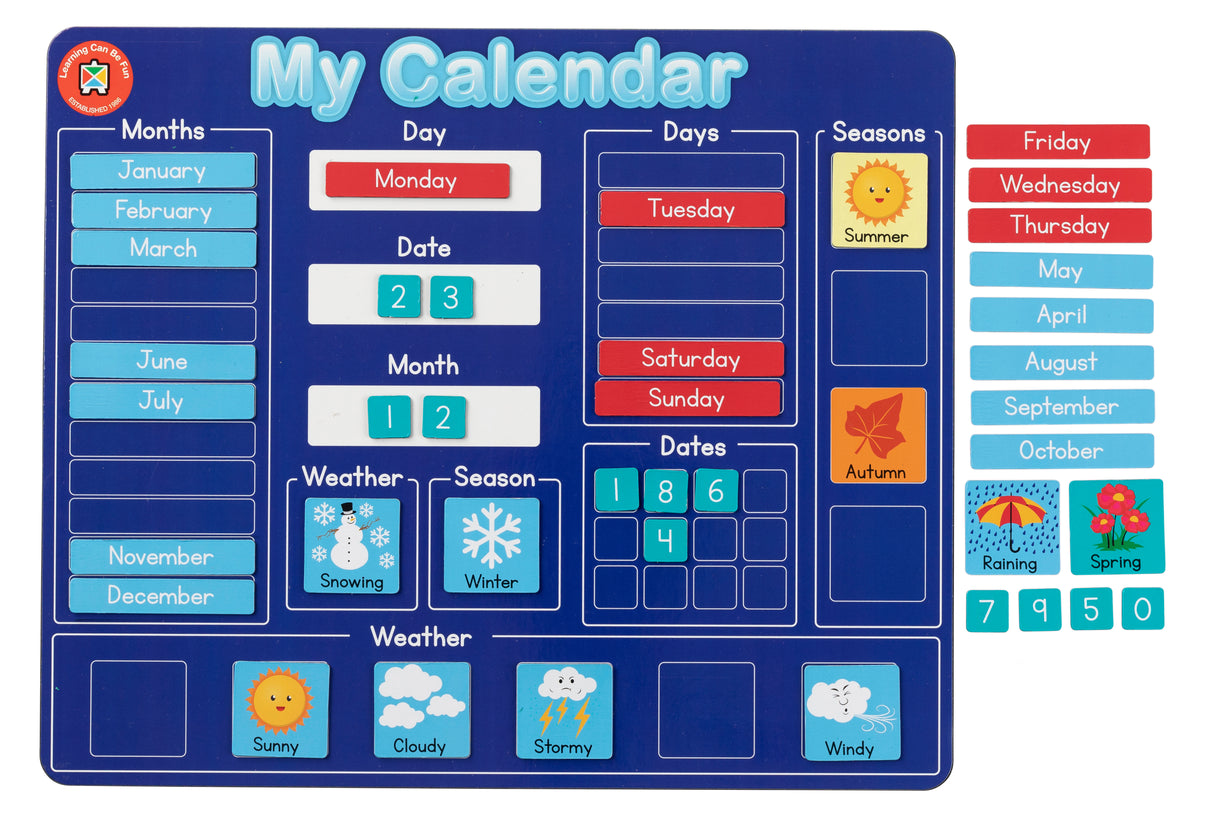Magnetic Learning Board - My Calendar - Educational Vantage