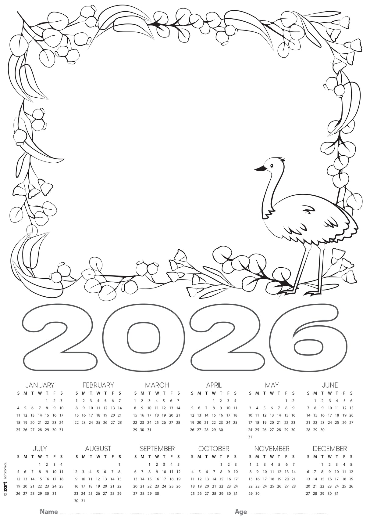 Cardboard Calendar 2026 Blanks A3 Pack of 25 - Educational Vantage