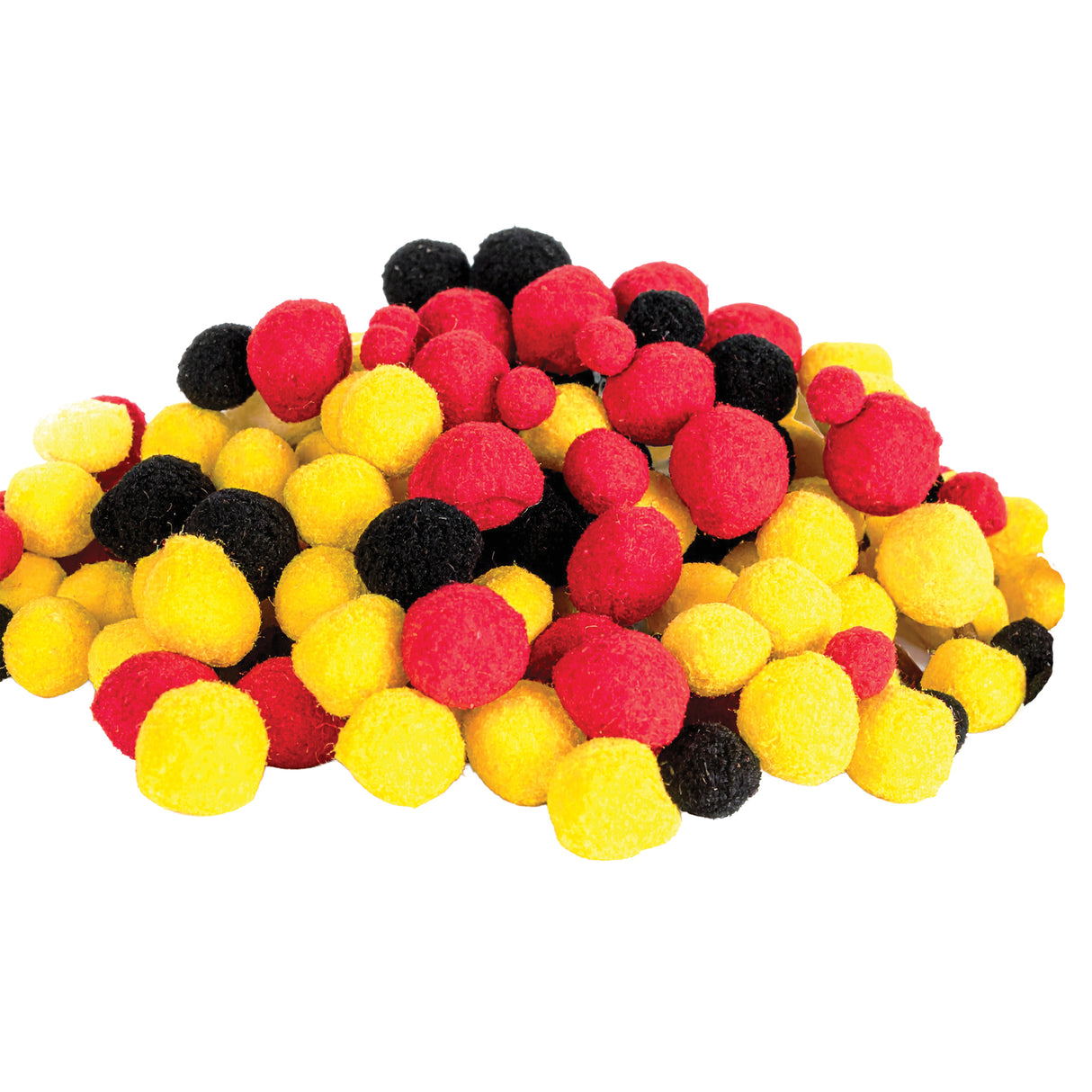 Basics Pom Poms Aboriginal Flag Colours Pack of 300 - Educational Vantage