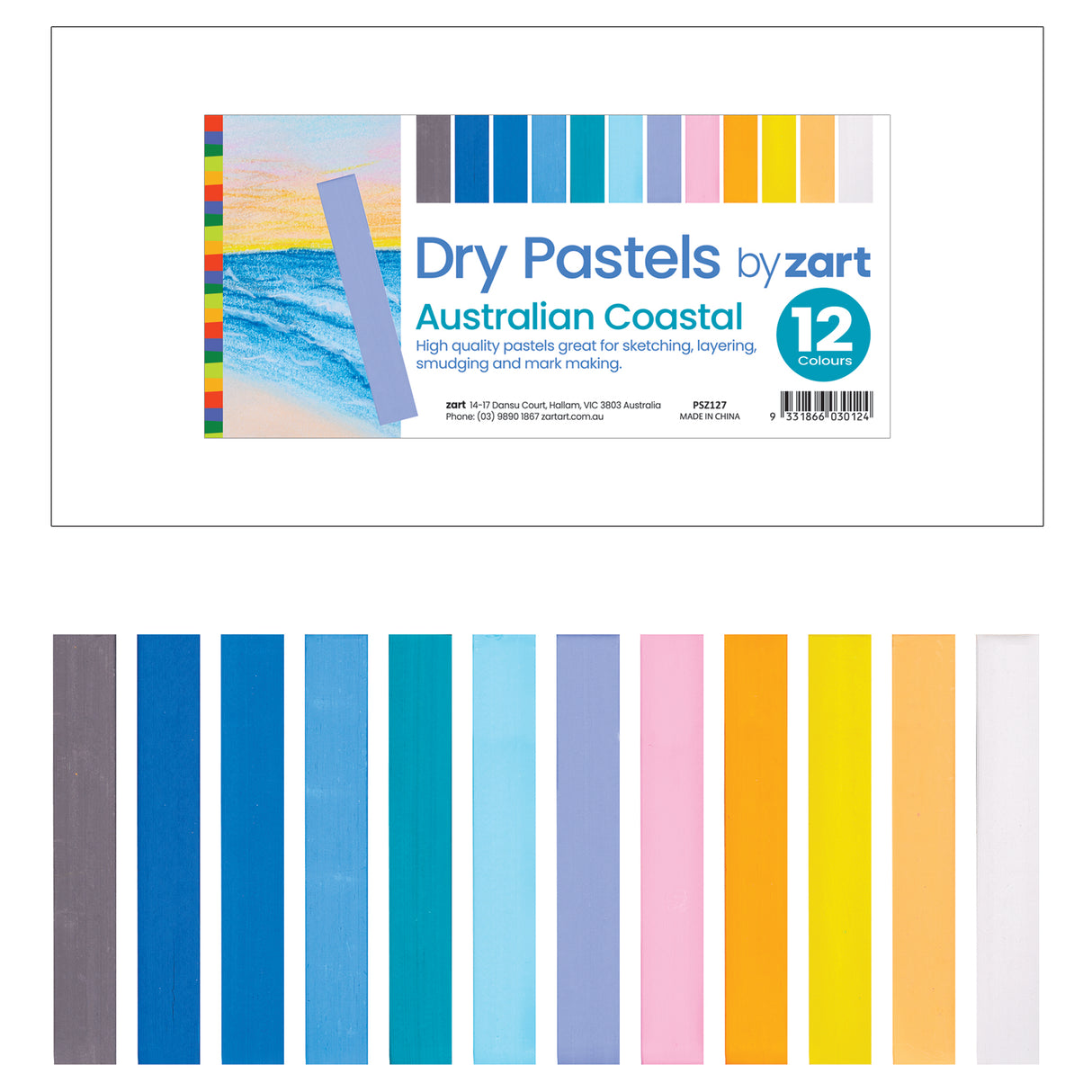 Zart Dry Pastel Australian Coastal 12s - Educational Vantage
