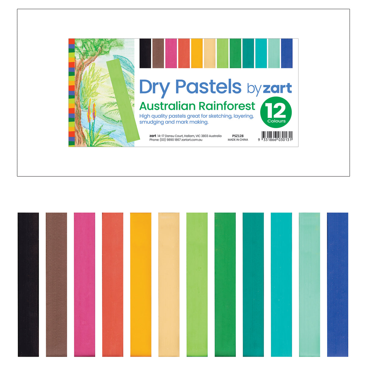 Zart Dry Pastel Australian Rainforest 12s - Educational Vantage