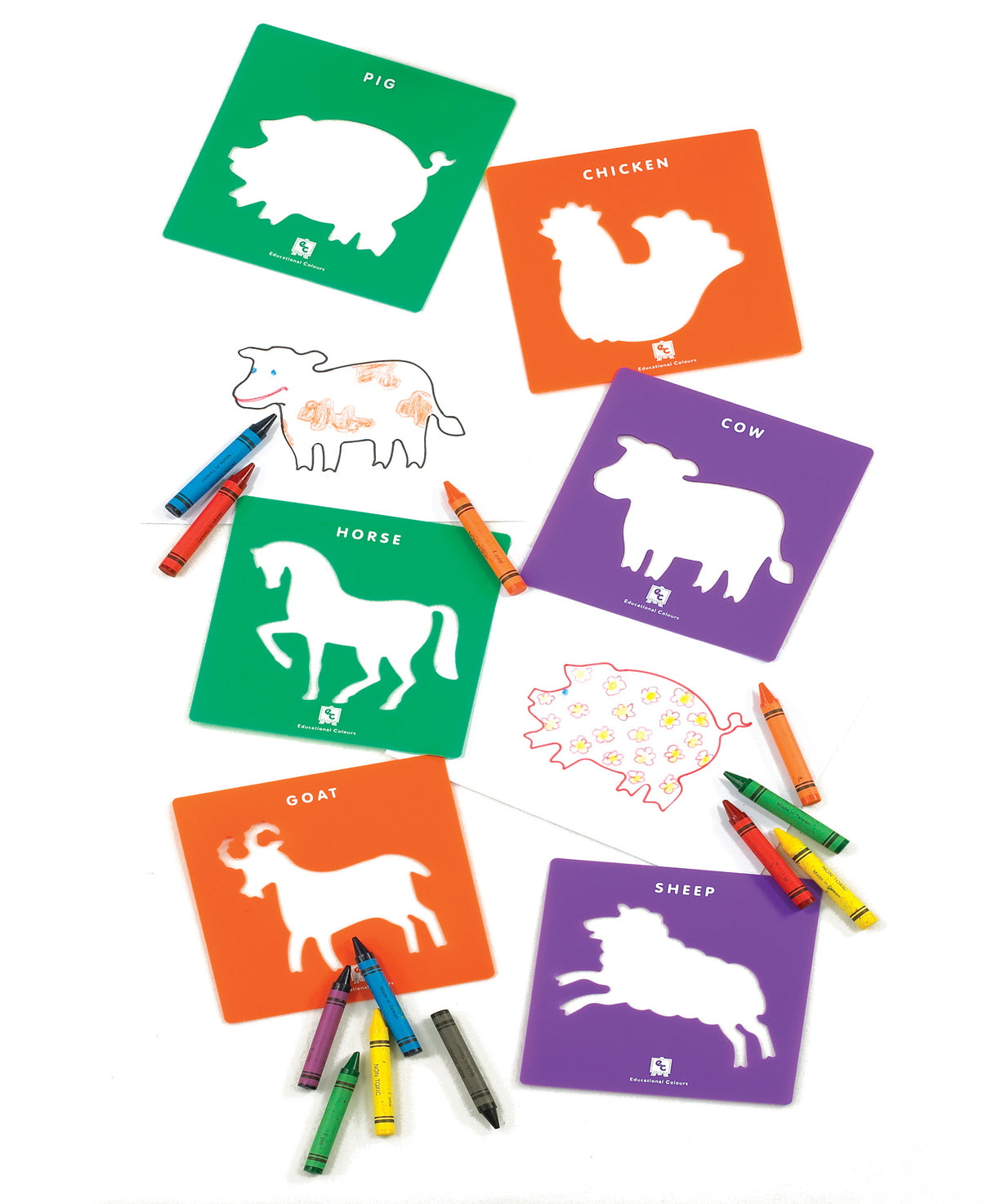 Farmyard Animals Stencils - Educational Vantage