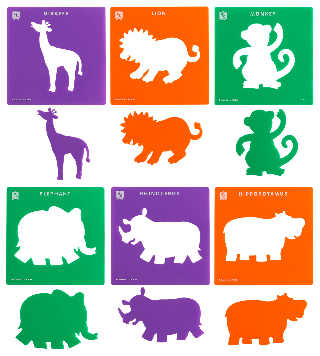 Jungle Animals Stencils - Educational Vantage