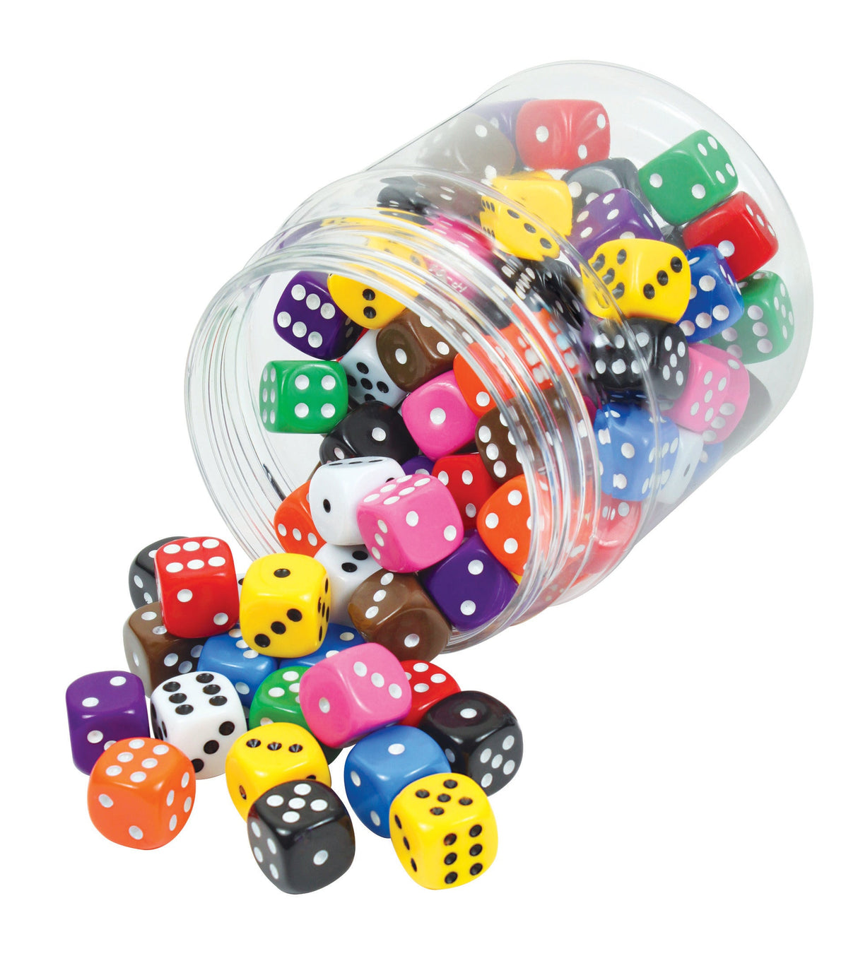 Dice: 16mm Dot Dice Jar 100pc - Educational Vantage