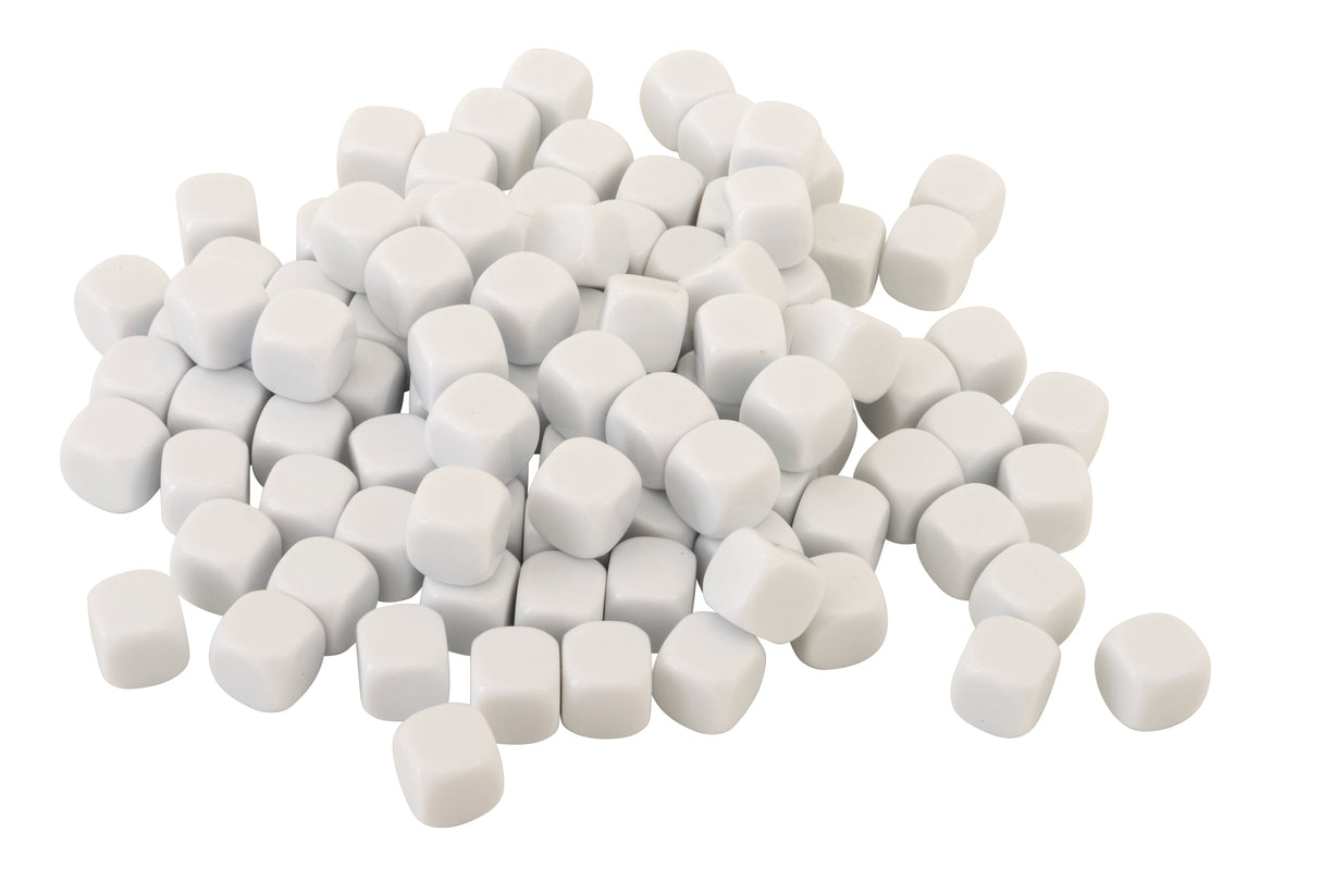 Dice: Blank 16mm Jar 100 pc - Educational Vantage